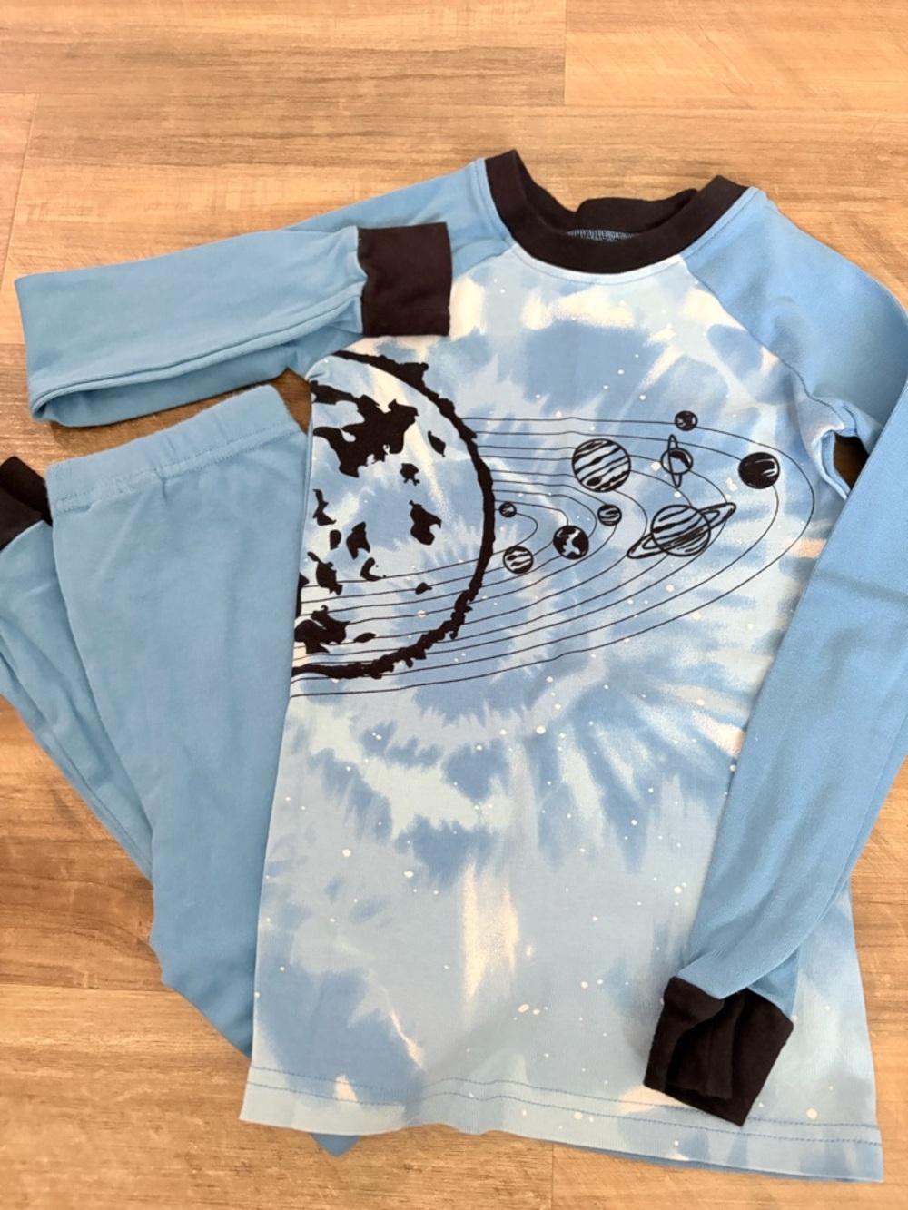 Kirkland Signature Light Blue Kids Pajama Top with Black Trim